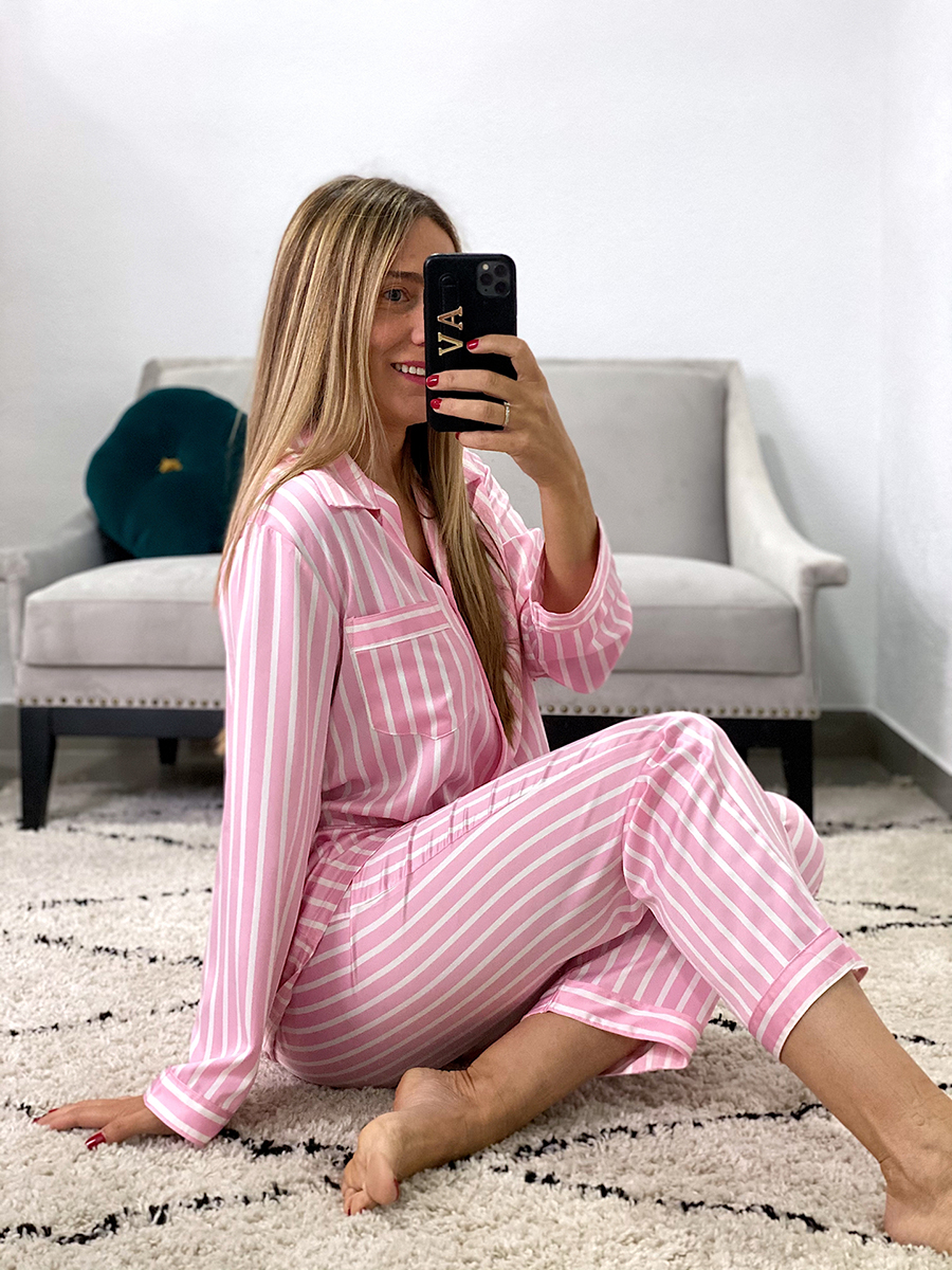 Pijama camisero rosa – con estilo